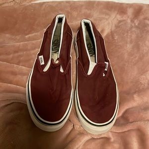 Maroon slip on Vans